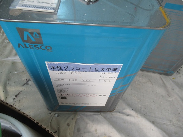 神奈川県横須賀市|屋根塗装・外壁塗装施工中⑫水性ゾラコートEXで中塗り