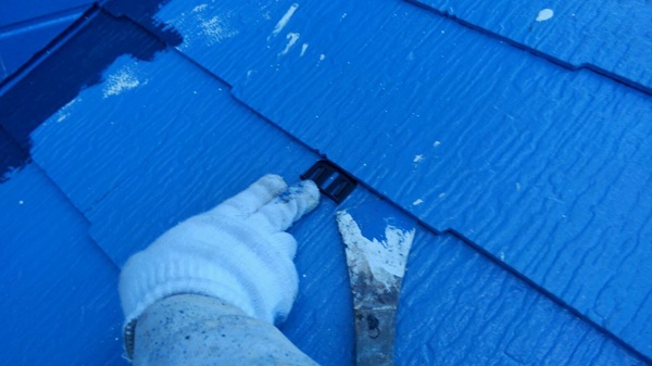 神奈川県逗子市|屋根塗装・外壁塗装④屋根中塗り (3)